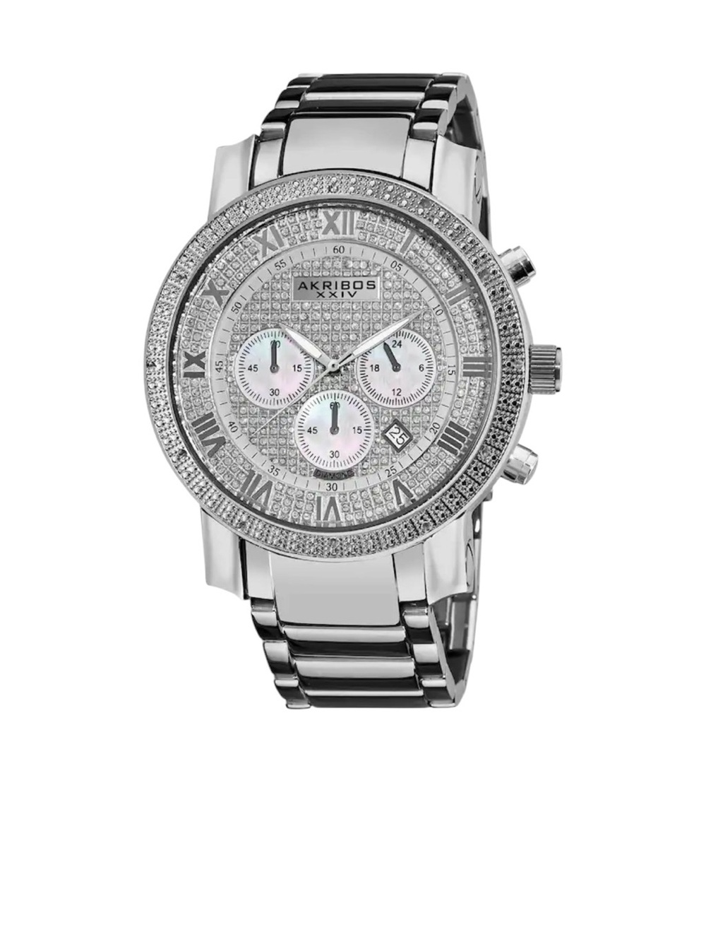 Akribos XXIV Men's Diamond Accent Quartz Chronograph Bracelet Watch
